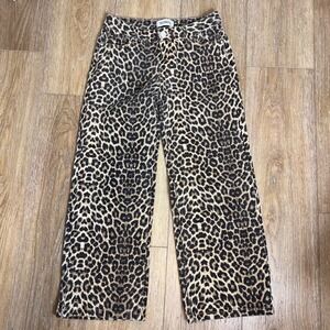 Leopard Print Y2K Wide Leg Jeans Women Size 7 28
